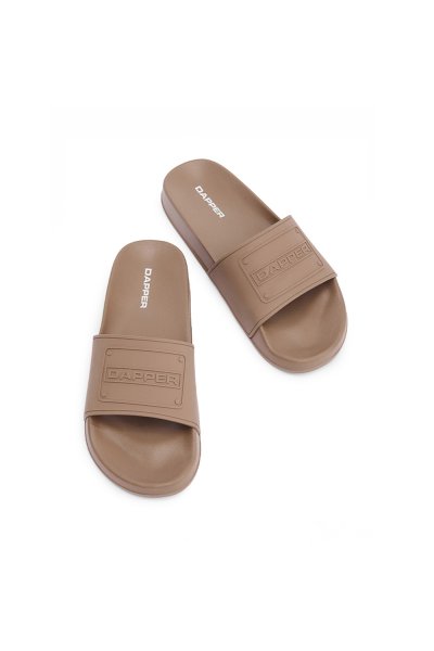 รองเท้าแตะแบบสวม DAPPER Monochrome Pool Slide Sandals – Beige