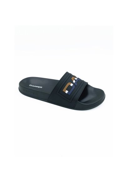รองเท้าแตะแบบสวม DAPPER Colorblock Pool Slide Sandals – Black