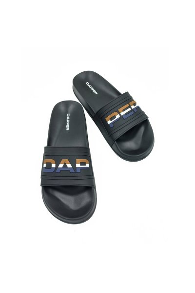 รองเท้าแตะแบบสวม DAPPER Colorblock Pool Slide Sandals – Black