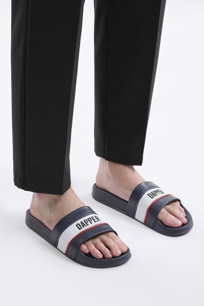 รองเท้าแตะแบบสวม DAPPER Nautical Pool Slide Sandals – Navy