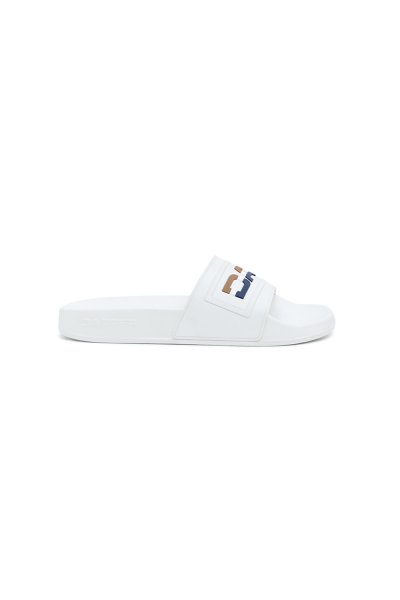 รองเท้าแตะแบบสวม DAPPER Colorblock Pool Slide Sandals – White