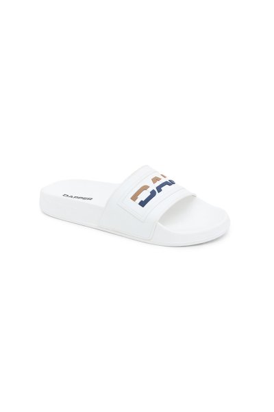 รองเท้าแตะแบบสวม DAPPER Colorblock Pool Slide Sandals – White