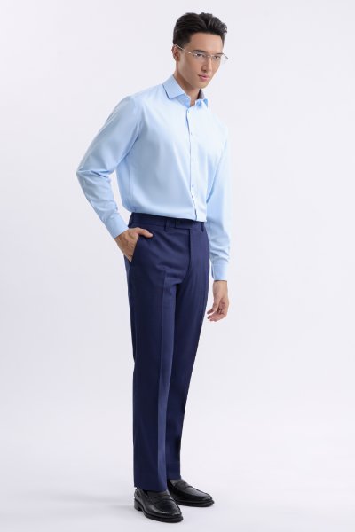 เสื้อเชิ้ตแขนยาว EASY CARE Regular Fit Shirt - Blue