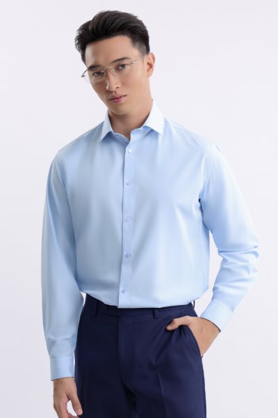 เสื้อเชิ้ตแขนยาว EASY CARE Regular Fit Shirt - Blue