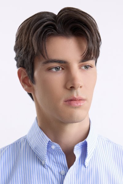 เสื้อเชิ้ตแขนยาว EASY CARE Striped Regular Fit Shirt – Blue