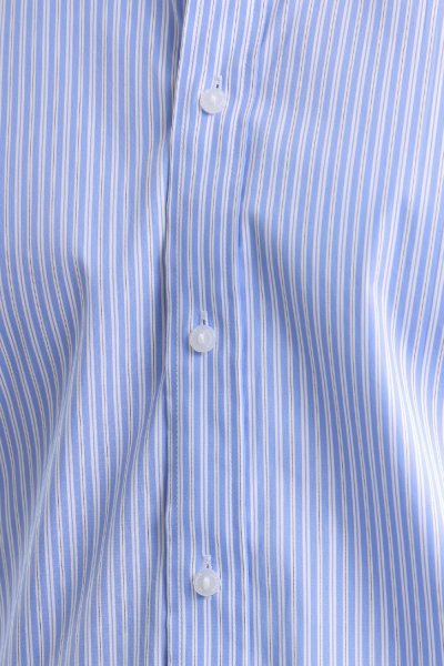 EASY CARE Striped Regular Fit Shirt – Blue