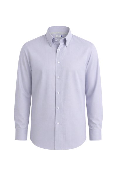 เสื้อเชิ้ตแขนยาว NO MORE IRON Houndstooth Regular Fit Shirt – Grey