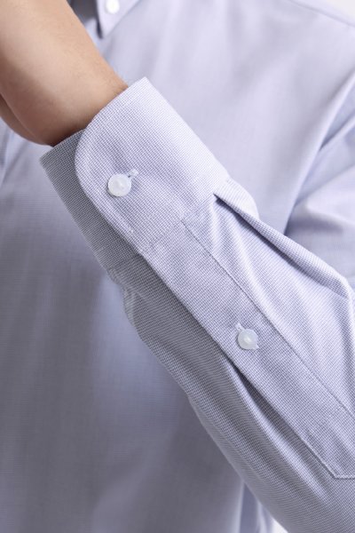 เสื้อเชิ้ตแขนยาว NO MORE IRON Houndstooth Regular Fit Shirt – Grey