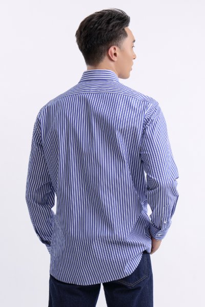 เสื้อเชิ้ตแขนยาว EASY CARE Striped Regular Fit Shirt – Navy