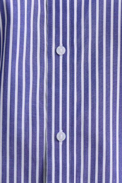 EASY CARE Striped Regular Fit Shirt – Navy