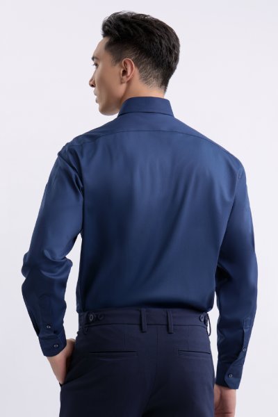 เสื้อเชิ้ตแขนยาว NO MORE IRON Regular Fit Shirt – Navy
