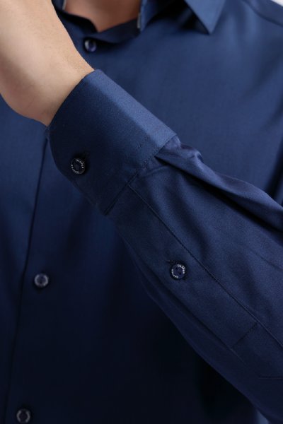NO MORE IRON Regular Fit Shirt – Navy