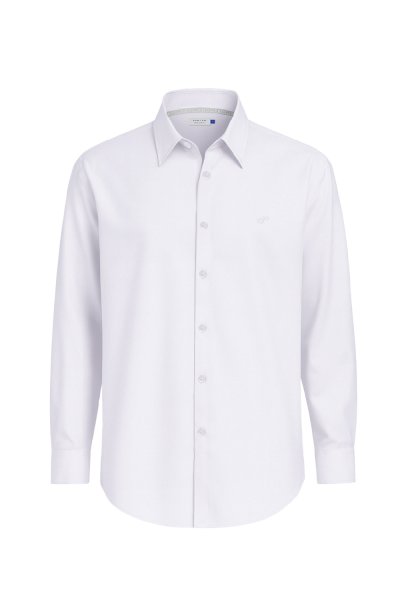 เสื้อเชิ้ตแขนยาว SMOOTH & STRETCH Twill Regular Fit Shirt - White