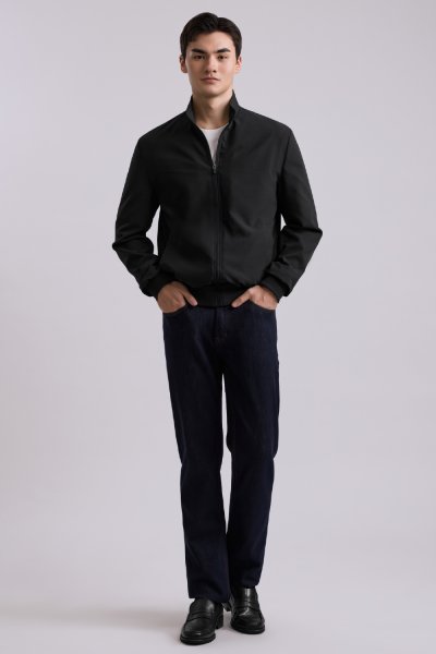 เสื้อแจ็คเก็ต Seersucker Bomber Jacket - Black
