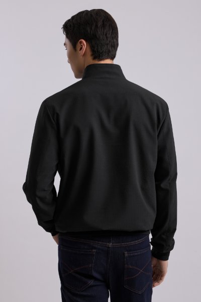 เสื้อแจ็คเก็ต Seersucker Bomber Jacket - Black