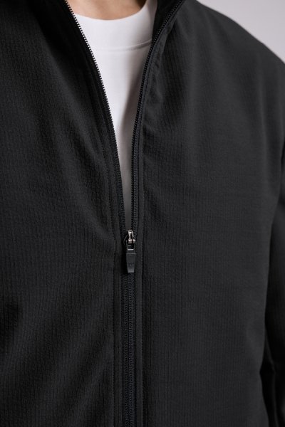 เสื้อแจ็คเก็ต Seersucker Bomber Jacket - Black