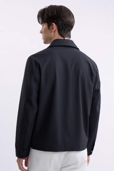 เสื้อแจ็คเก็ต Seersucker Utility Jacket - Black