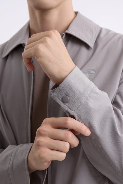 เสื้อแจ็คเก็ต Seersucker Utility Jacket - Grey