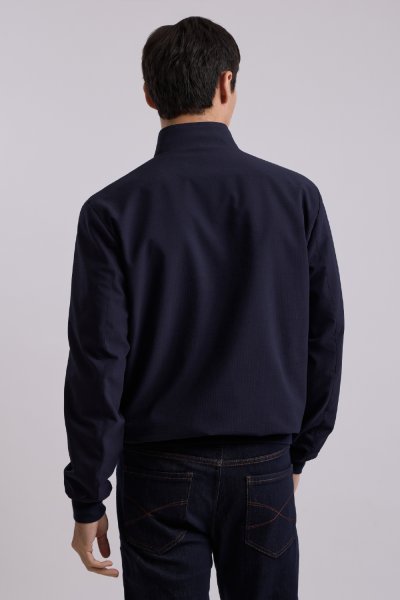 เสื้อแจ็คเก็ต Seersucker Bomber Jacket - Navy