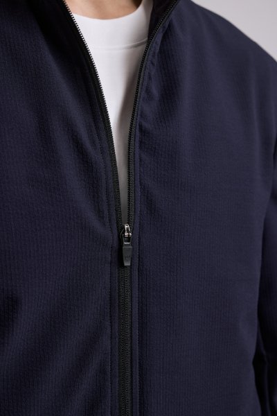 เสื้อแจ็คเก็ต Seersucker Bomber Jacket - Navy
