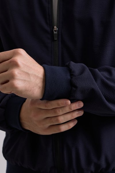 เสื้อแจ็คเก็ต Seersucker Bomber Jacket - Navy