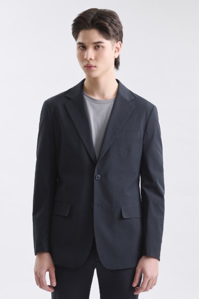 เสื้อเบลเซอร์ Textured Seersucker Blazer - Navy