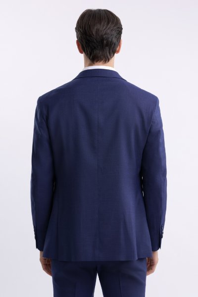 เสื้อสูทผู้ชาย Glen Check Regular-Fit Suit – Navy