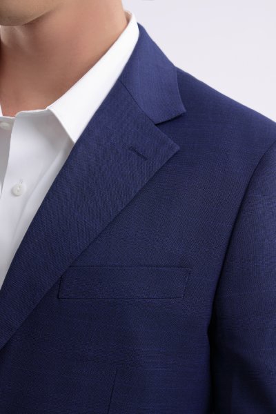 เสื้อสูทผู้ชาย Glen Check Regular-Fit Suit – Navy