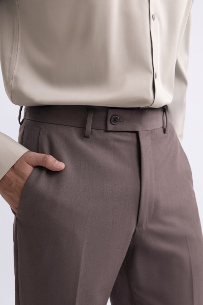 กางเกงขายาว 4 Ways Stretch Smart-Fit Trousers – Brown