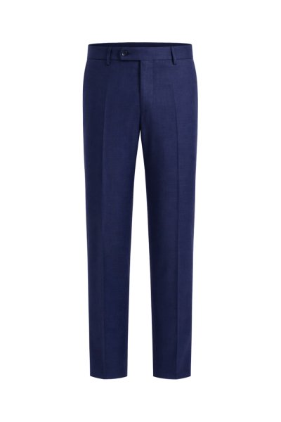 กางเกงขายาว TECHFLEX Glen Check Regular-Fit Trousers - Navy