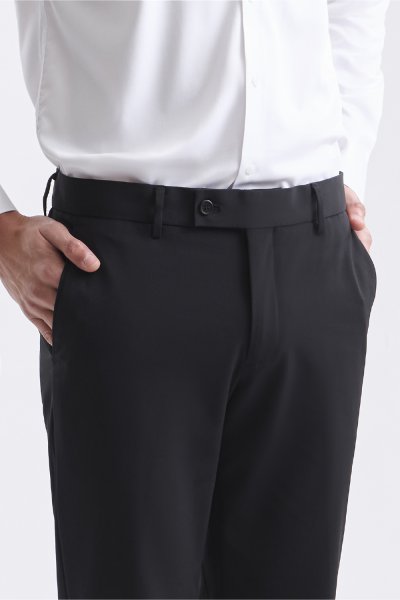 กางเกงขายาว 4 Ways Stretch Slim-Fit Trousers – Black