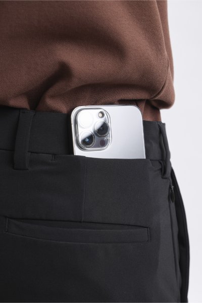 กางเกงขายาว Smart Stretch Slim-Fit Trousers - Black