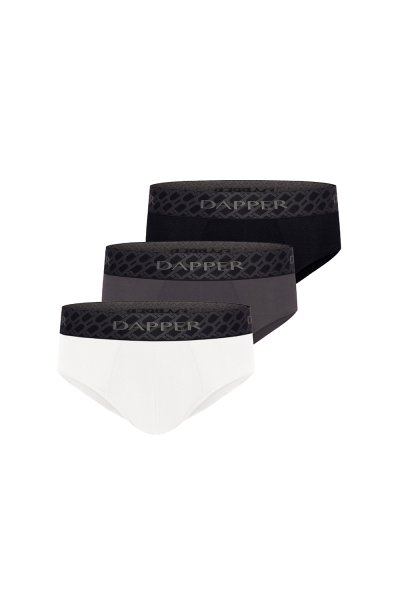กางเกงชั้นในชาย Dapper Monogram Briefs – Multicolor (Pack 3 Pcs.)
