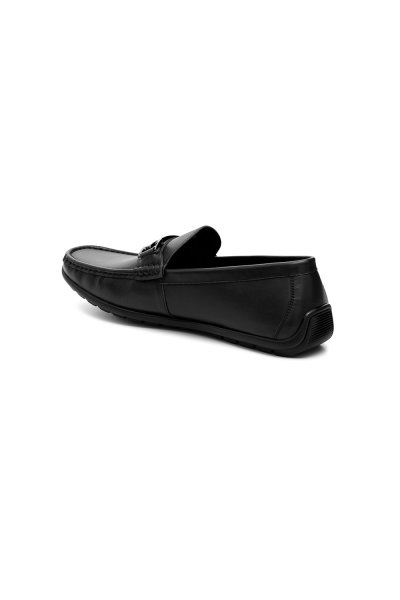 Nappa Leather Bit Moccasin - Black