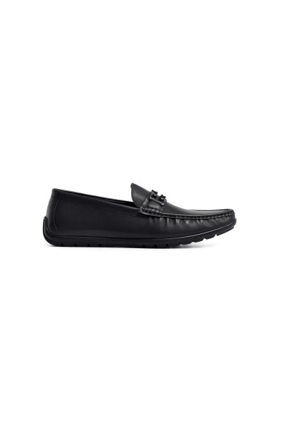 Nappa Leather Bit Moccasin - Black