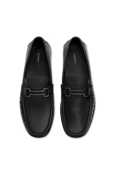 Nappa Leather Bit Moccasin - Black