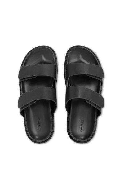 รองเท้าแตะ Essential Double Strap Sandals - Black