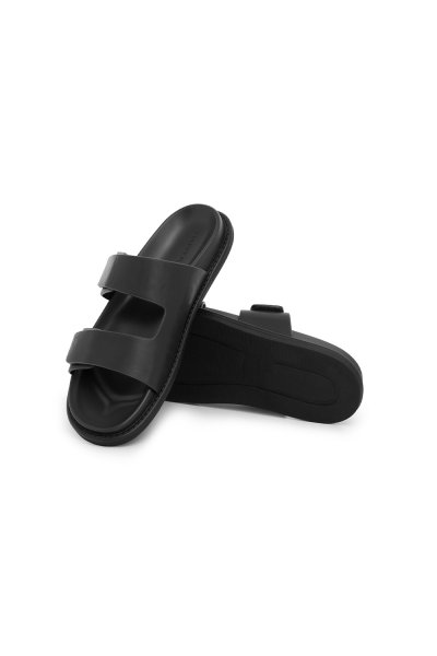 รองเท้าแตะ Essential Double Strap Sandals - Black