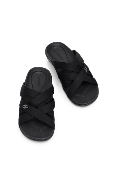 DP Iconic Multi Cross Strap Sandals - Black