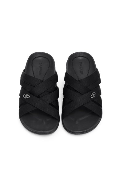 DP Iconic Multi Cross Strap Sandals - Black