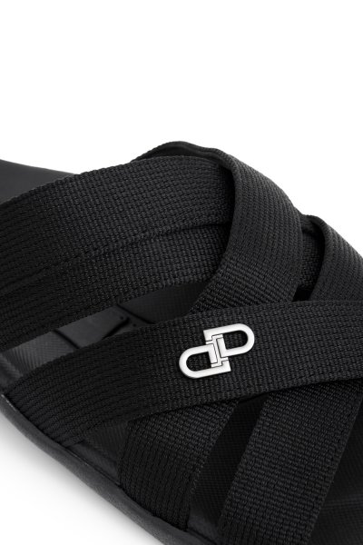 DP Iconic Multi Cross Strap Sandals - Black
