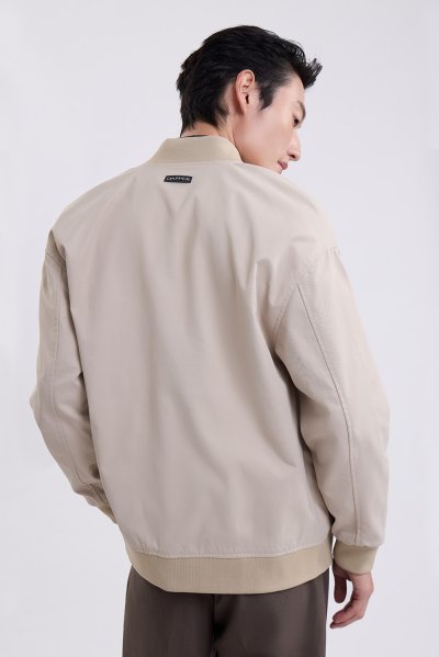 Lightweight Bomber Jacket - Beige