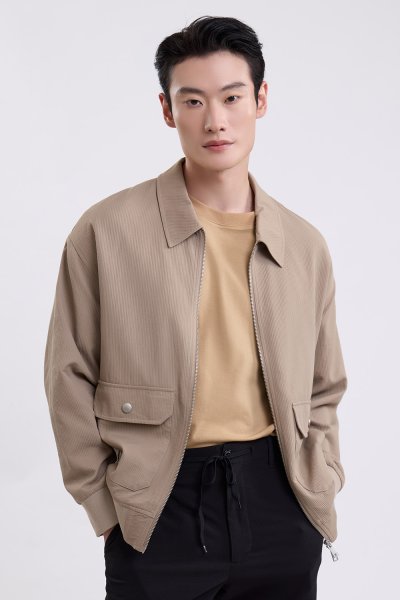 Multi-Pocket Utility Jacket - Beige