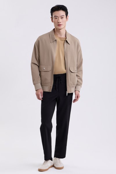 Multi-Pocket Utility Jacket - Beige