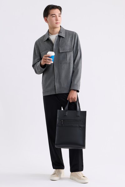 Checked Utility-Pocket Jacket