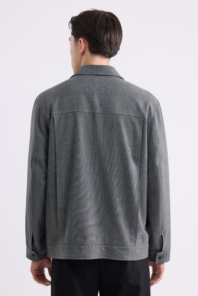 Checked Utility-Pocket Jacket