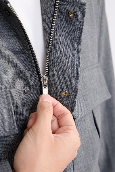 Checked Utility-Pocket Jacket