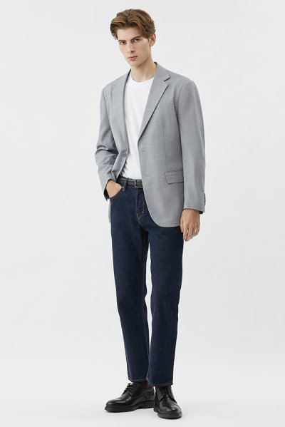 เสื้อเบลเซอร์ Micro Texture Stretch Blazer - Blue