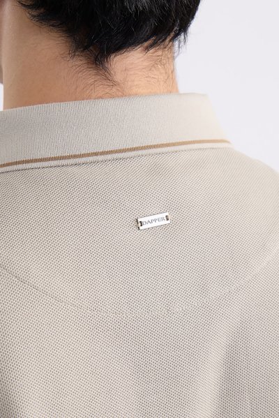 เสื้อโปโล Contrast Tipped Polo Shirt - Beige