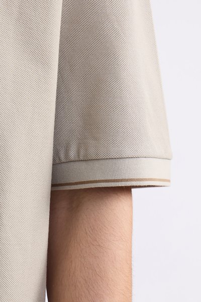 เสื้อโปโล Contrast Tipped Polo Shirt - Beige